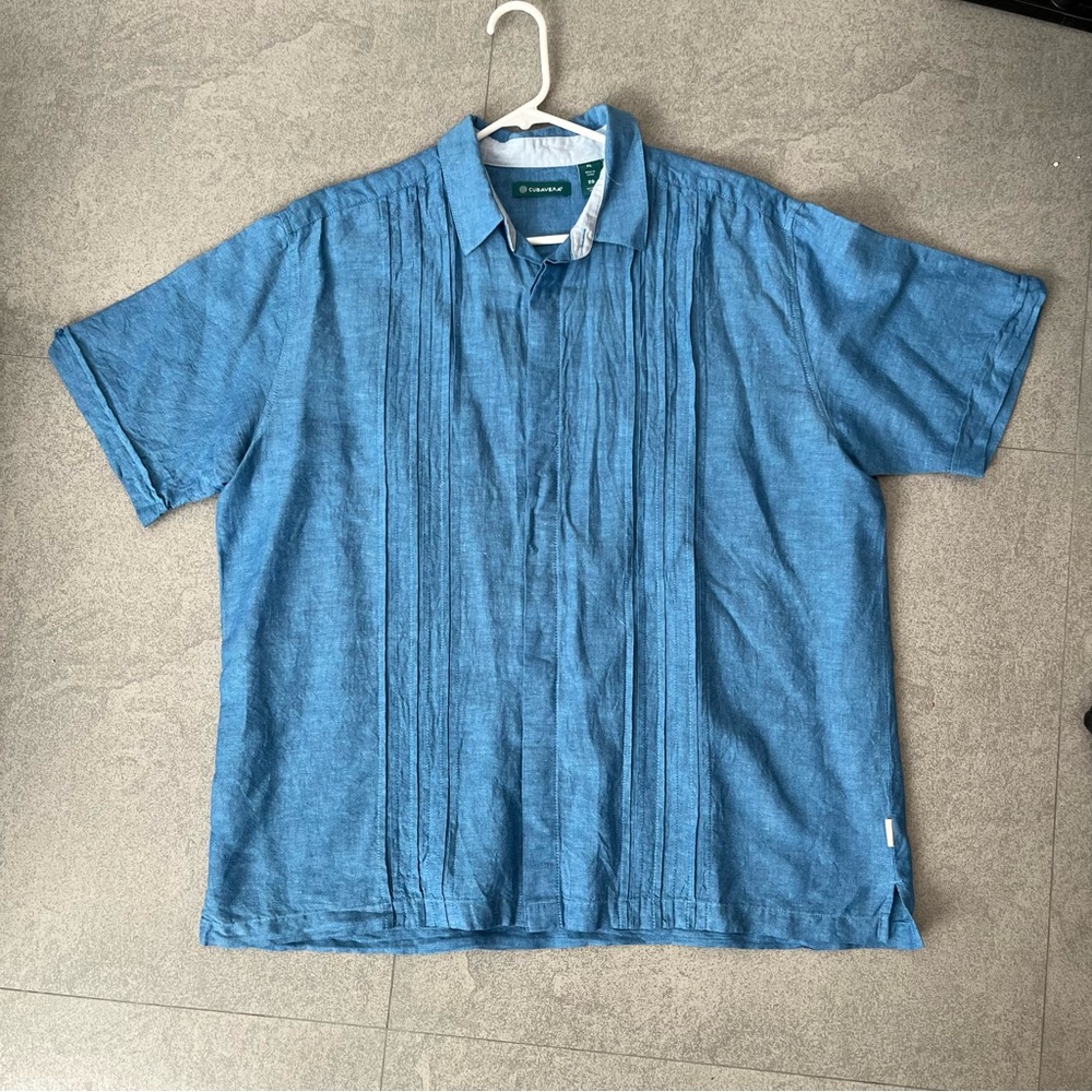 Men’s Cubavera Blue Button up shirt Size XL
